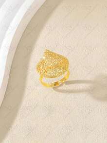 24K 镀金迪拜优雅花卉图案耳环和项链首饰套装，精致的中东风格，适合派对、婚礼、周年纪念、休闲日常穿着 - 金色 - 查看 4