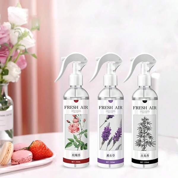 1pc 250ml Lemon/Lavender/Osmanthus/Jasmine Scented Air Freshener Spray, Helps Eliminate Odors In Bathroom, Bedroom, Office And Purify The Air