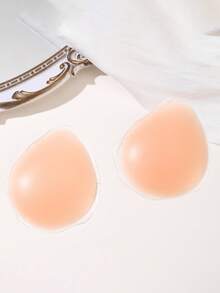 1 对水滴形硅胶乳贴，防水、防汗、隐形、可重复使用、提升和增强胸围 - 杏色 - 查看 4