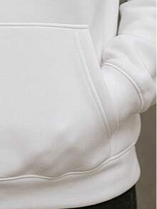 Men's Falling Angel Casual Flannel Sweatshirt With Pocket And Revelation Cap - 白色 - 查看 3