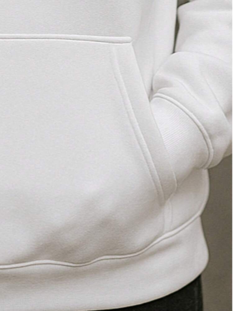 Men's Falling Angel Casual Flannel Sweatshirt With Pocket And Revelation Cap - trắng - Xem 3