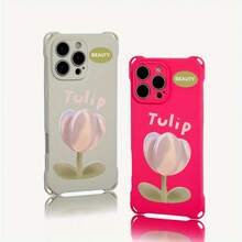 Funda de teléfono 1 pieza, diseño de patrón de tulipán con cuatro esquinas, funda de teléfono colgante S es adecuada 16 Plus 13 Pro 15 12 14 TPU impreso suave - Colores mixtos 2 - Ver 5
