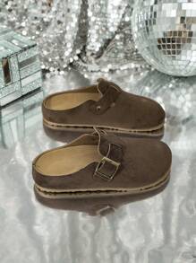 Cork Thick Sole Mule Slippers, Comfortable Slip-On Sandals, Retro Casual Closed Toe Slippers For Students, Summer Wear (Size Runs Small, Suggest Ordering One Size Up)