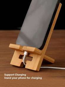 1 件木制手机支架，木制底座充电手机和平板电脑支架，多功能手机和平板电脑支架，兼容 、Android 手机，生日、家人、朋友礼物手机支架手机配件 - 黃色 - 查看 2