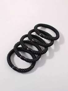 5pcs/Set Twisted Hair Tie Elastic Hair Tie Colorful Knitted Rubber Bands Women Hair Accessories, Hair Tie ,Hair Accessories, Ponytail Holders, Hair Elastics, Hair Bobbles ,Hair Rope Hair Ties Head Accessories - Multicolor - View 14