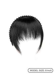 Nahtlose rutschfeste synthetische Perücke mit Pony Haarband, geeignet für Frauen, bedeckt Haaransatz und graue Haare, natürliche unsichtbare ultradünne Pony Perücke Haarband, Haarband, Haargummi, Herbst, Haaraccessoires, Frauenhaarband, Reise, Geburtstag - Verschiedenfarbig - Übersicht 4