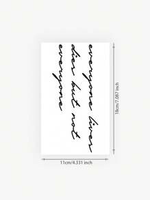 1-2 Motivational Quotes Realistic Temporary Tattoo Stickers, Suitable For Fashion Enthusiasts