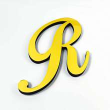 OUTANA 20厘米3D亚克力镜面墙贴，金/银/黑书法字母墙贴。自粘可移除设计，轻松在装饰墙上拼出“生日快乐”。适用于装饰客厅、卧室、厨房、办公室、健身房等场所。 - 金色 - 查看 20