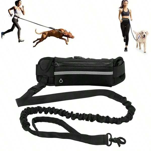 iDestry Laisse pour chien mains libres pour la course et la promenade, laisse réfléchissante avec sac de taille, ceinture élastique rétractable, corde de traction pour animaux de compagnie, produits pour animaux de compagnie, ceinture de sport, corde de traction