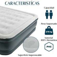NANOFORT Colchon Inflable Size Bomba Incluida Soporta hasta 275 Kg 204 X 155 X 50 Inflado y Desinflado Automatico Diseño Hermetico Camping Viaje Cama Inflable Colchones Inflables WKNU - 1 - Ver 3