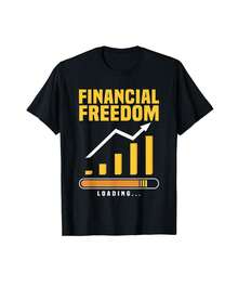 Financial Freedom With Shares And Etf Savings Plan T-Shirt Gift For Dad Gift For Couple Gift For  Player - Black - View 1