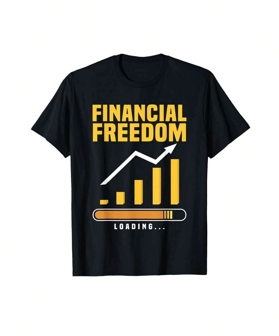 Financial Freedom With Shares And Etf Savings Plan T-Shirt Gift For Dad Gift For Couple Gift For Player - Black - View 1