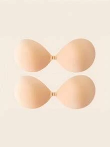 2/4 pezzi Reggiseno adesivo senza spalline push up invisibile per donne, reggiseno adesivo riutilizzabile per abiti senza schienale