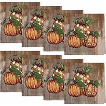 4/6/8 件秋季布餐巾 18 X 18 英寸，感恩节秋收橙色野花派对晚宴装饰可洗餐巾 - 彩色 - 查看 16