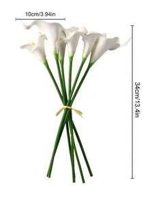 3/6/12 szt. Calla Lily sztuczny kwiat, PU biały Calla Lily sztuczny kwiat, prawdziwy dotyk, dotyk dłoni, kompozycja kwiatowa, domowe rekwizyty na przyjęcie bukiet na ślub panna młoda prysznic błogosławieństwo prezent dekoracja domu na ślub (Uwaga: wazon nie jest dołączony) - Kalia - Zobacz 2