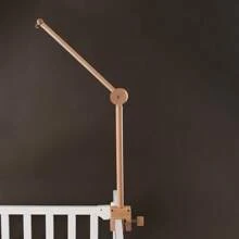 婴儿房装饰和储物床上用品配件，拱形天篷框架适用于各种婴儿床，易于组装的可调节悬挂架 - 原木色 - 查看 6