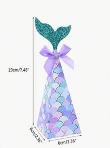 20pcs/5pcs Purple Mermaid Tail Gift Boxes, Ocean Theme Party Favors, Suitable For Birthday, Gender Reveal, Wedding, Birthday Decorations, Multipurpose Paper Gift Boxes, Gift Wrapping Supplies For All Occasions