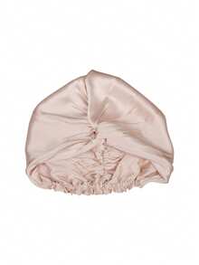 Living And Home Double-Layer Mulberry Silk Sleep Cap (Adjustable) - Hair Protection For Women - Pink - View 9