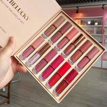 12件/套书本风格丝绒哑光液体唇膏圣诞礼物套装持久不沾杯不褪色闪光裸色唇彩感谢爱唇膏套装 - 12 Colors/Set - 查看 3