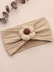 1 Set Autumn Winter New Felt Six-Petal Flower Baby Headband, Cute Elastic Nylon Intricately Woven Infant Hair Accessories