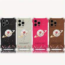 Funda para teléfono 1 pieza. El diseño de patrón de flores y planetas de dibujos animados te permite colgar la funda del teléfono en las cuatro esquinas. Es Adecuado El TPU Impreso Suave De 16 Pro 13 15 Plus 14 - Colores mixtos 1 - Ver 4