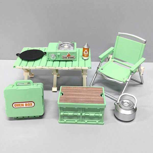 Juguetes de casa de simulación en miniatura, modelo de picnic, camping y parrilla al aire libre como regalo de cumpleaños, Navidad, Pascua o Acción de Gracias
