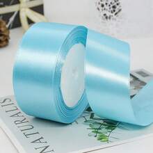 1 Roll Of 1cm X 25M Satin Ribbon, Gift Wrapping For Flowers, Cakes, Bows, Bookmarks, Holiday Party Decoration, Ribbons, Streamers - Blue - View 19