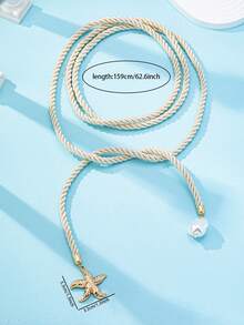 1 件海洋风水手绳项链海星吊坠，夏季度假氛围绳项链首饰