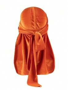 1件男士纯色天鹅绒头巾，带保暖内衬 - 可调节松紧带，佩戴稳固，柔软透气，冬季保暖头饰，海盗风格设计，适合运动、户外活动和休闲穿着。海盗帽，海盗服装