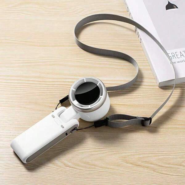 Ventilateur mini portable à main, ventilateur à turbine pliable à vent puissant, ventilateur personnel rechargeable par USB, 5 vitesses de vent, affichage numérique, vent puissant, convient aux femmes, hommes, voyages, camping, extérieur