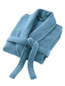 Roupão Soft Microfibra Macio Adulto Inverno Cores Unissex Azul Claro - Azul Claro - Visão 3