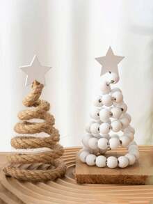 Cirelle 1 件创意北欧风格木制圣诞树装饰，迷你圣诞树家居装饰，木制树设计，适合日常使用，家居装饰，圣诞装饰，办公桌装饰，房间装饰，卧室装饰，家居圣诞装饰，秋季装饰，房间装饰用品，客厅装饰，派对用品 - 彩色 - 查看 7