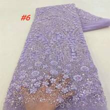 Luxury French Tulle Net Lace 2025 High Quality With Sequins Beads African Nigerian Embroidered Lace Fabrics For Dress Sewing Material