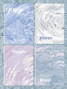 1/4件A5线圈笔记本，厚实，舒适，波纹图案，可爱A5线圈笔记本 - 彩色 - 查看 2