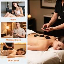 KINGSTEAM Kit De Piedras Calientes 12 Piezas Maletin Electrico Spa - Negro - Ver 5