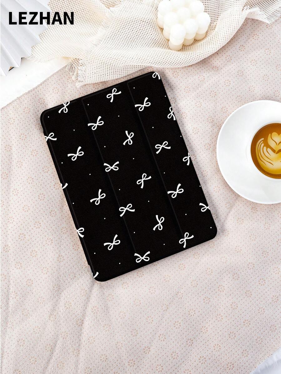 1 件 Caerropel 波尔卡圆点和蝴蝶结印花保护壳，兼容 iPad 10.2、iPad Pro 11 英寸 2021/2020/10 代、iPad Mini 4/5/6、Galaxy Tab A8 10.5 英寸 2022、Matepad 10.4 英寸/Tab，带铅笔槽，防摔，平板电脑支架保护套