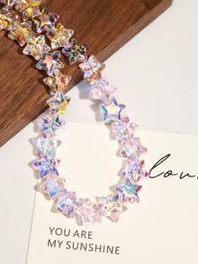 新品14.8*14mm玻璃立体半透明五角星水晶珠散珠DIY耳环项链手链饰品半成品配件 - 彩色 - 查看 13