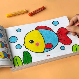 Kids Coloring Book, 48 Pages, Art Education Painting Supplies, Animal And Plant Themes, Vibrant Pages, Cute With Colorful Cartoon Animals. Perfect As A Calming Gift For Birthdays And Festive Occasions,For School Supplies,Back To School