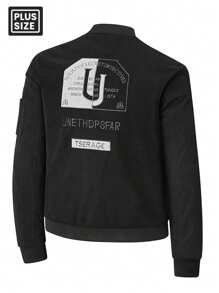 Kurtka męska w dużym rozmiarze, zapinana na suwak i z kołnierzem baseballowym, swobodny styl uliczny, odpowiednia na wiosnę i jesień