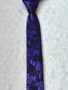 Men's 3D Printed Slim Fit Tie (6cm) - Màu tím - Xem 3