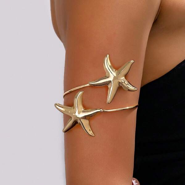 1 Pc Summer Voation Beach Style Starfish Upper Arm Cuff Armband Body Jewelry For Women