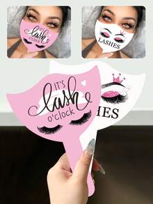 2Pcs Eyelash Technician Photo Prop Lash Picture Display Board Reusable PVC Handheld Lash Beauty Cards For Social Media Lash Tech Supplies Eyelash Tool, Gifts For Lash Techs - Multicolor - View 5