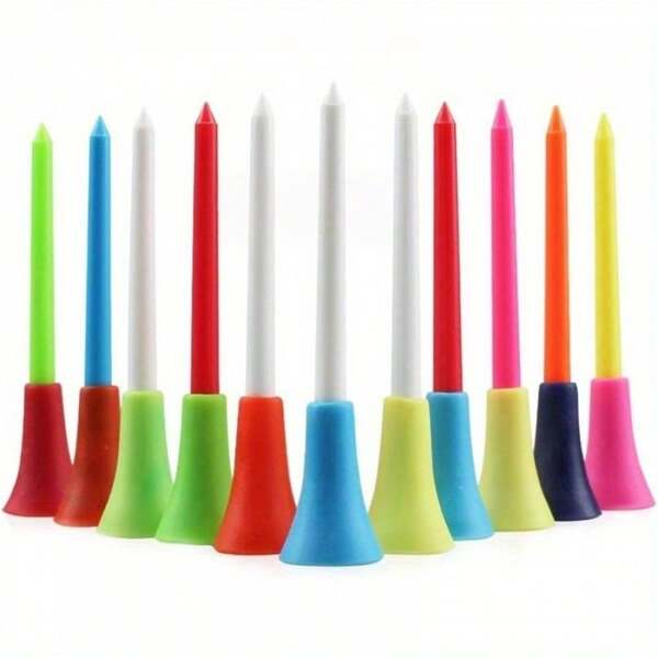 [Rubber Golf Tee Set Suitable For Golfers & Families] 50 Pcs Rubber Golf Tees With Cushioned Top - Mixed Colors - Ideal For Golfers Or Families - High Quality Rubber Material