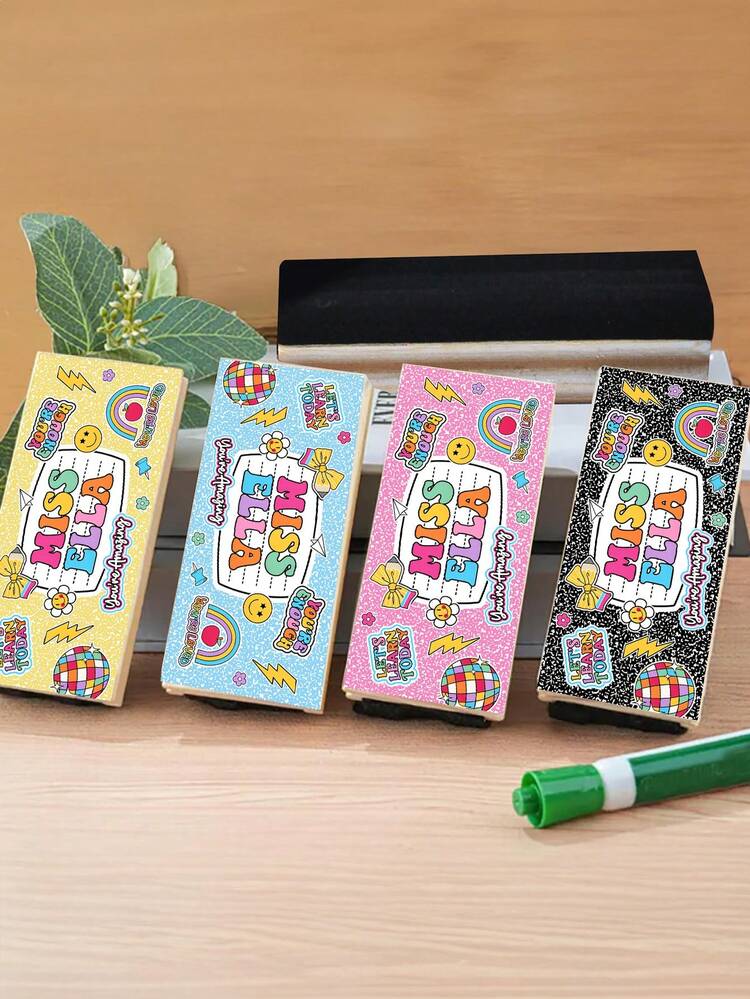 个性化教师白板擦，定制教师黑板擦，教师答谢礼物，带名字的教师橡皮擦，教师礼物 - 彩色 - 查看 2