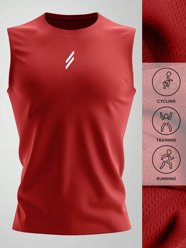 Men's Printed Sleeveless Vest, Suitable For Running, Gym, And Outdoor Activities, Great Gift For Husbands And Friends