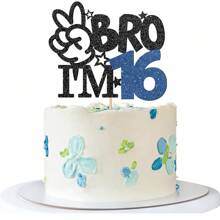 1pc I'm 8 9 10 11 12 13 14 15 16 Cake Topper - Boy 8th 9th 10th 11th 12th 13th 14th 15th 16th Birthday Cake Supplies Big Brother Birthday Party Decoration
