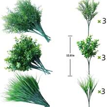 9 Stücke künstliche Pflanzen, Kunstpflanzen, Kunstblumen, realistische bepflanzte Töpfe, UV-beständig, geeignet für Raumdekoration, Heimdekoration, Geburtstagsdekorationen, Küchendekoration, Geschenke, Schlafzimmerdekoration, Hochzeitsdekoration, Bürotischzubehör, Wohnzimmerdekoration, Tischmittelpunkt, Gartendekoration, Outdoor-Dekoration