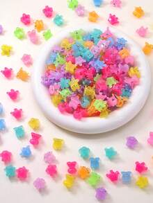 80 件/套女孩多色星星、皇冠、花朵、兔耳各种小公主发夹、刘海发夹、假发日常使用发饰优雅爪夹、学校用品、大学 - 彩色 - 查看 4