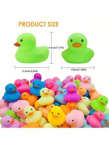 10/30PCS彩色橡皮鸭，浴室淋浴玩具，夏日沙滩和生日派对泳池玩具，派对装饰礼物，可爱有趣的PVC塑料泳池漂浮减压戏水玩具，适合所有季节的派对小礼物。（颜色随机） - 彩色 - 查看 3