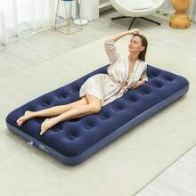A Portable Foldable Inflatable Bed, Air Mattress, Camping Sleeping Pad With Pump, Suitable For Camping And Home Use - 藏青色24孔充氣床 - 查看 2